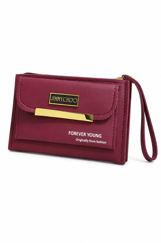 Jimmy Choo Maroon Clutch Wallet