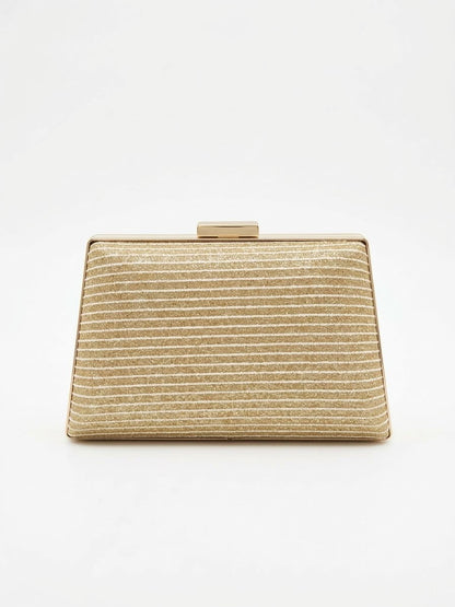 Trapezium Glitter Framed Clutch