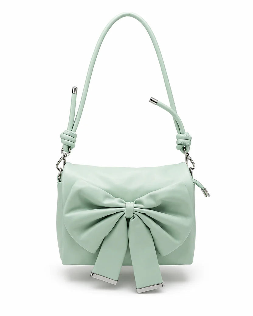 Cream Bow Shoulder Bag