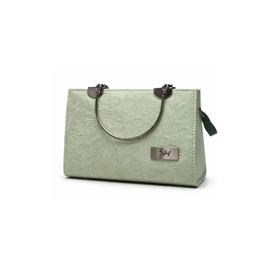 Floral Embossed Top Handle Handbag