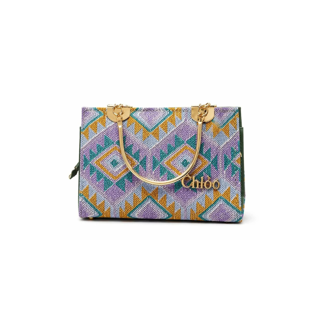 Emerald Geometric Top Handle Handbag