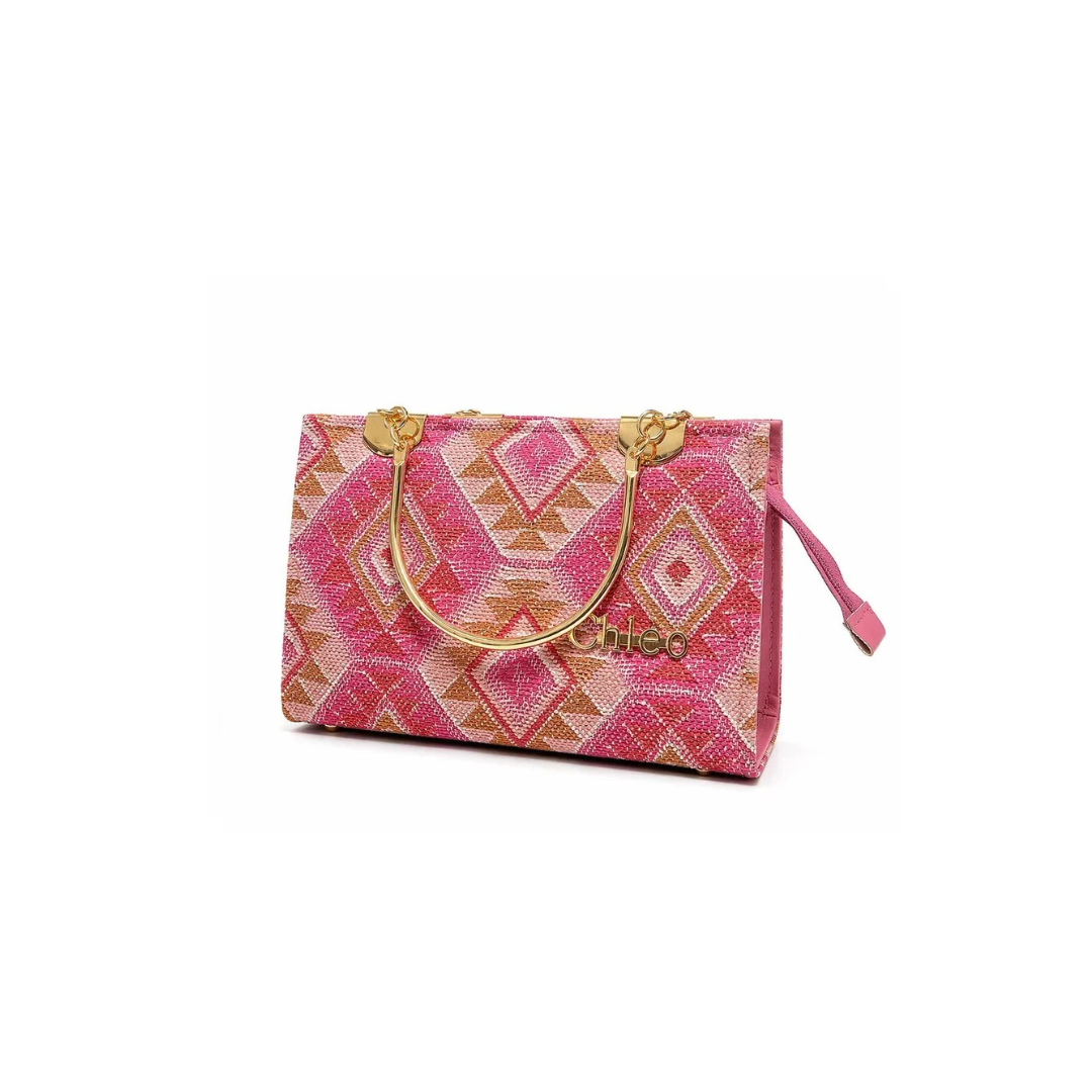 Emerald Geometric Top Handle Handbag