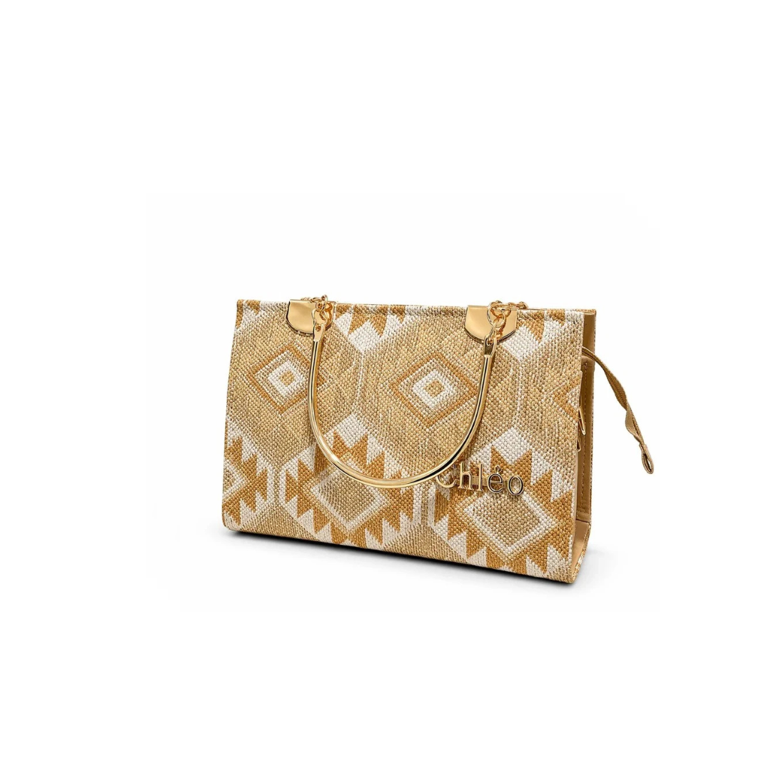 Emerald Geometric Top Handle Handbag