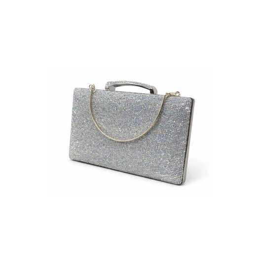 Crystal Box Clutch with Chain Handle