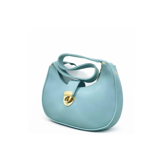 Crescent Shoulder Bag with Gold Lock