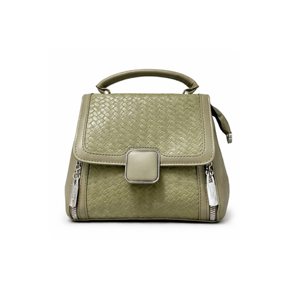 Braided Square Clasp Top Handle Handbag
