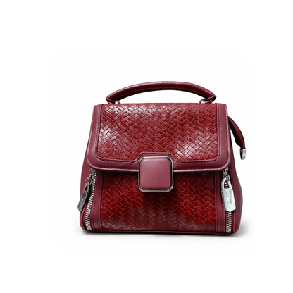 Braided Square Clasp Top Handle Handbag