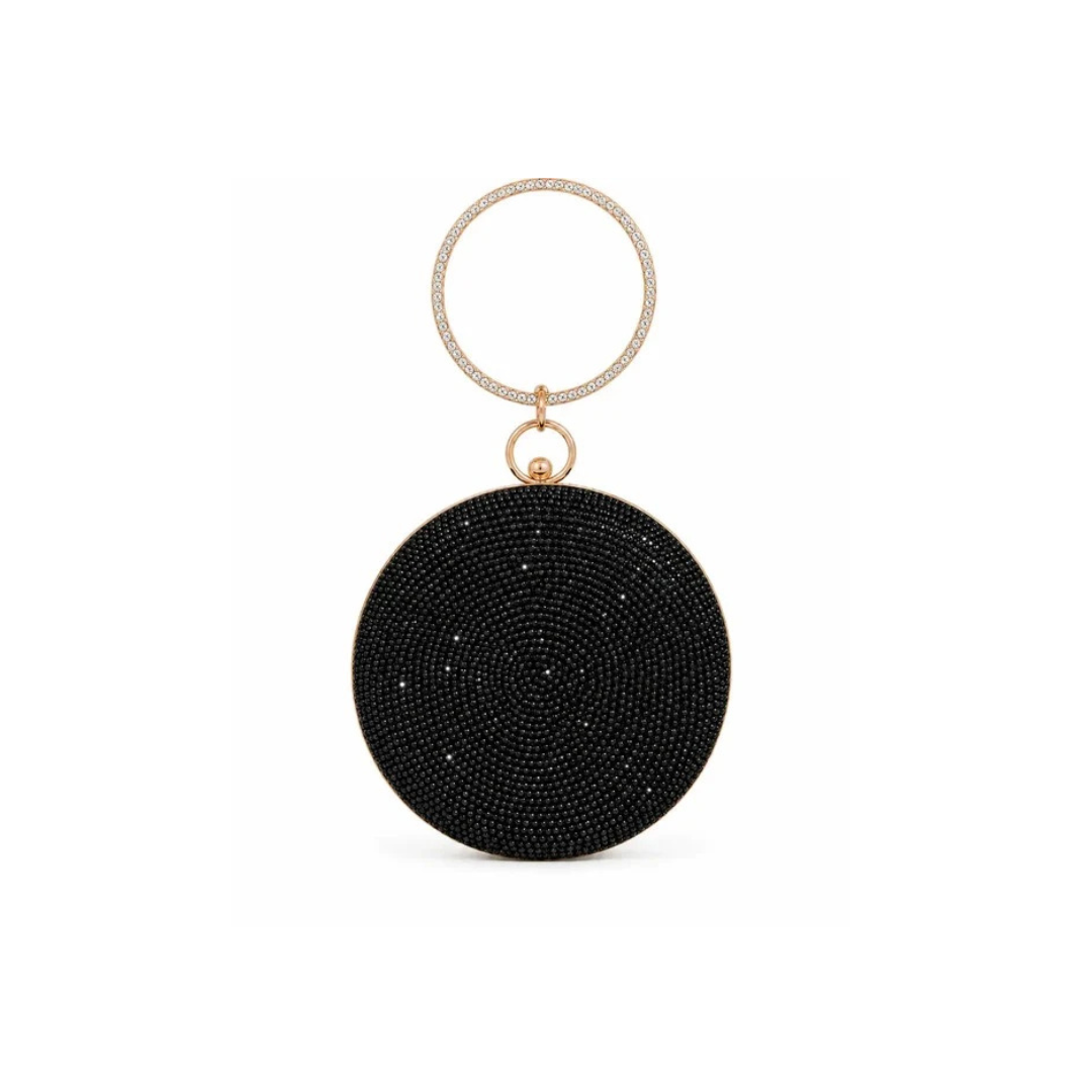 Round Crystal Ring Clutch