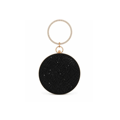 Round Crystal Ring Clutch