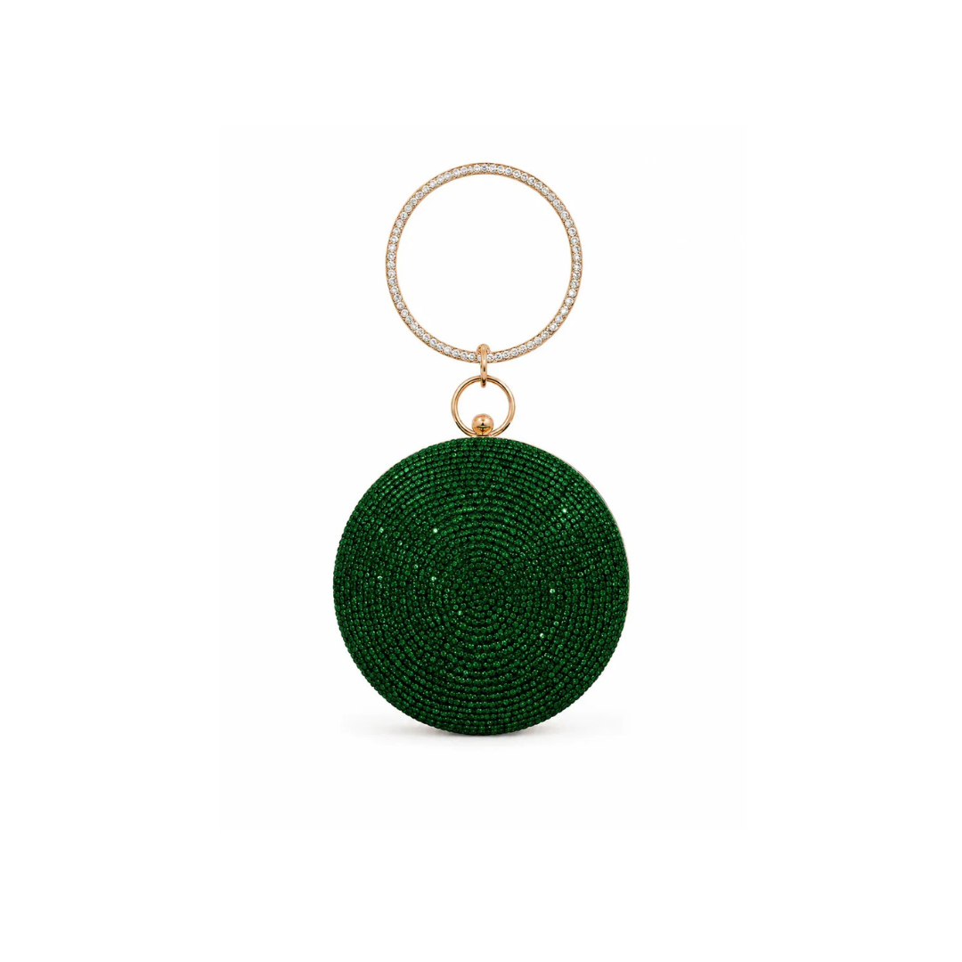 Round Crystal Ring Clutch
