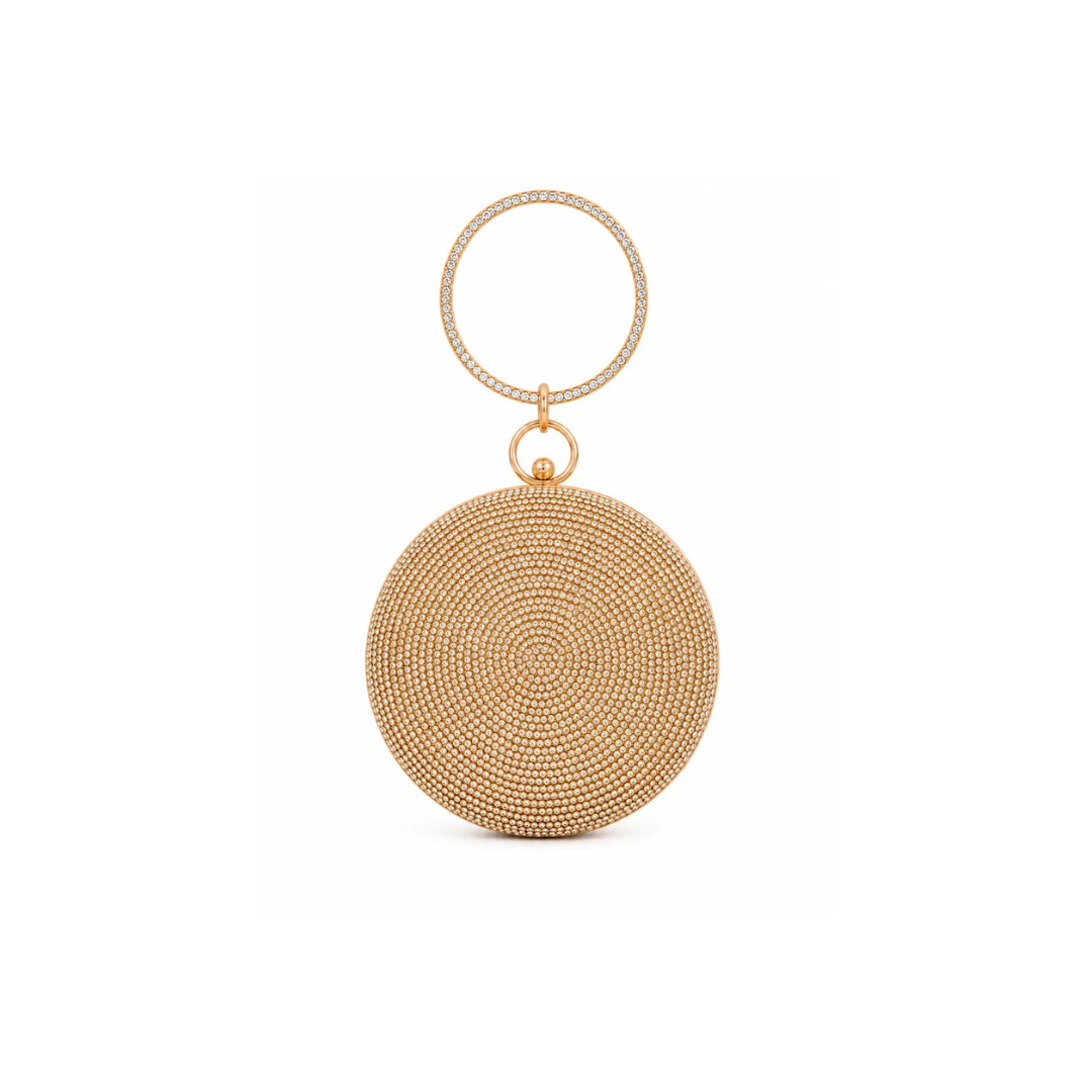 Round Crystal Ring Clutch