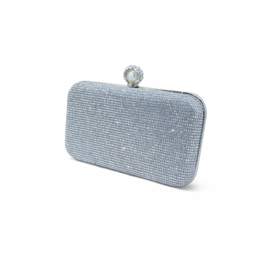 Rhinestone Pearl Clasp Box Clutch