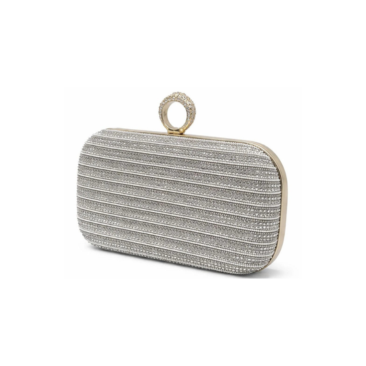 Pearl Clasp Rhinestone Clutch
