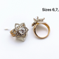 Two-Tone Floral Crystal Ring