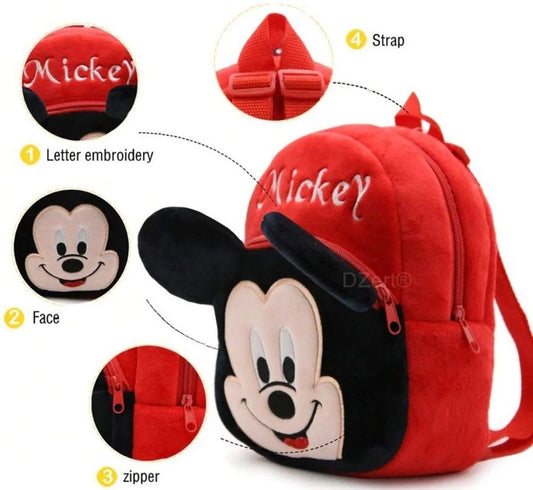 Kids Red Cartoon Mouse Plush Backpack