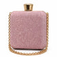 Rhinestone Clasp Chain Evening Clutch