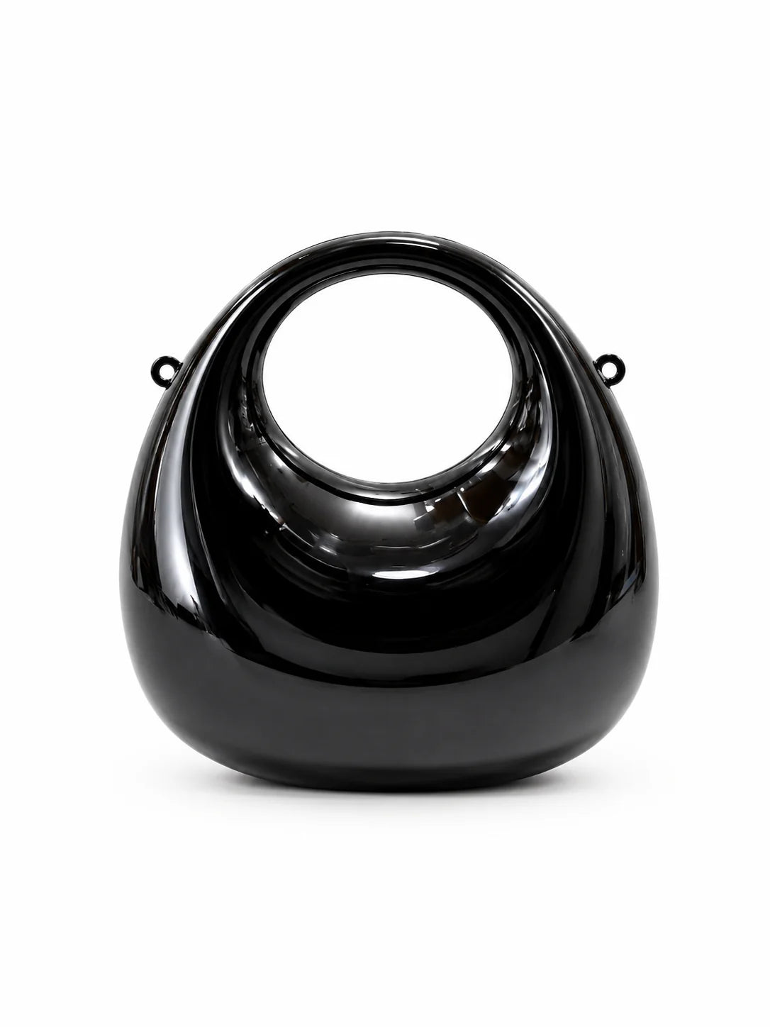 Black Smooth Loop Handle Evening Clutch