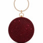 Silver Round Crystal Ring Clutch