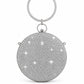 Silver Round Crystal Ring Clutch