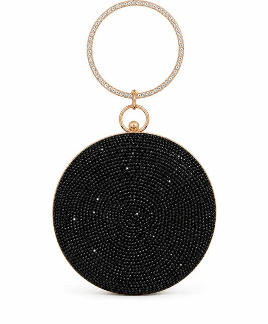 Round Crystal Ring Clutch